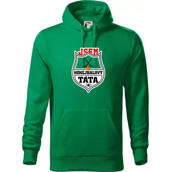 Pánská mikina Jsem hokejbalový táta - Mikina pánská Cape s kapucí - L ( Středně zelená )