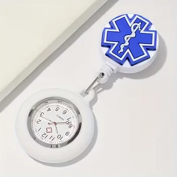 Hodinky QUINTUS Nurse Fob závěsné hodinky s klipem Star of Life Barva: modrá