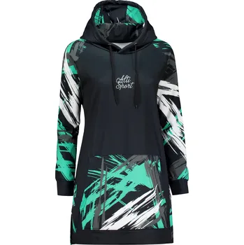 Dámská mikina Dámská funkční prodloužená mikina premium ALTISPORT VOJ/ALW039MI03 černá/tyrkysová XXXL