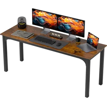 Psací stůl Kancelářský stůl s industriálním designem, 100 x 54 x 75 cm | rustikálně hnědý