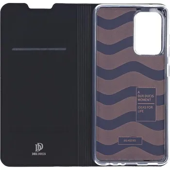 Pouzdro na mobilní telefon DUX DUCIS Skin Pro flipové kožené pouzdro pro Samsung Galaxy A52 5G Black
