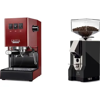 Kávovar Gaggia Classic E24 BC, red + Eureka Mignon Silenzio 55, CR black