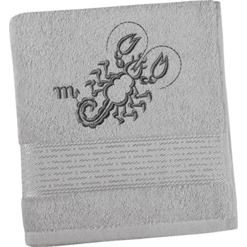 Osuška Bellatex Froté osuška proužek s výšivkou znamení zvěrokruhu 70x140 cm Šedá
