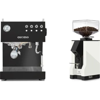 Kávovar Ascaso Steel DUO, Black + Eureka Mignon Silenzio 55, BL white
