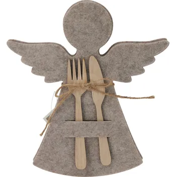 Vánoční dekorace H&L Set 8 ks - Vánoční podložka na prostírání příborů anděl, béžová