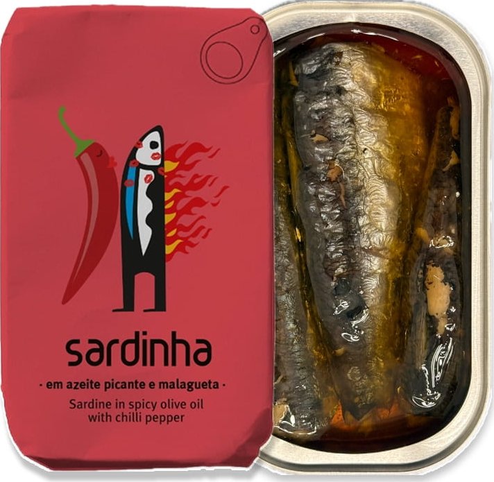 A Banca da Sardinha Pikantní sardinky v olivovém oleji s chilli, 120g