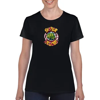 Dámské tričko levne-damske-bavlnene-tricko-potisk-superheroes Velikost dámská trička Basic: XL šířka 56, délka 67, Odstín dámské tričko Basic: Černé