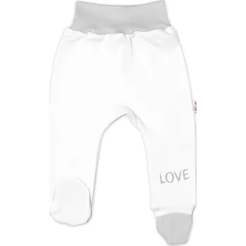 Baby Nellys Kojenecké polodupačky, bílé - Love Velikost: 68 (3-6m)