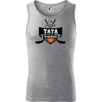 Hokejbal - Já jsem táta útočníka - Tílko pánské Core - L ( Tmavě šedý melír )