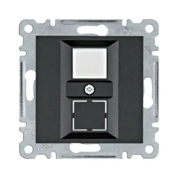 vypínač Zásuvka datová dvojitá, bez keystone, černá mat HAGER WL2323