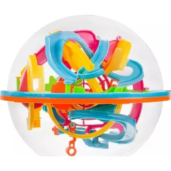 Dřevěná hračka Intellect ball Chytrý míč – 3D bludiště (138 překážek)