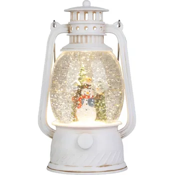 Vánoční dekorace Lucerna MagicHome Vánoce, sněhulák, plast, 1xLED teplá bílá, 12x10x20.5 cm, 3xAA