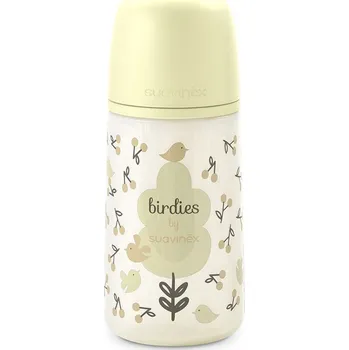 Kojenecká láhev SUAVINEX | Kojenecká láhev 270 ml M BIRDIES - žlutá