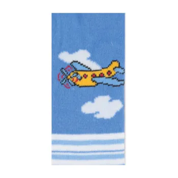 Dětské punčocháče bavlněné NOVIA Velikost: 80-86, Barva: modrá, Vzor: MEDVÍDEK Velikost: 128-134, Barava: modrá, Vzor: LETADLO