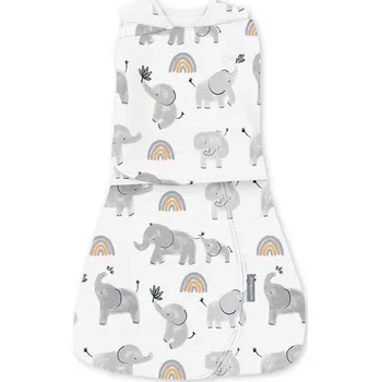 Spací pytel pro miminko INGENUITY Zavinovačka bavlněná ulitka konvertibilní s volným rukávem Tog 1 SwaddleMe™ Happ