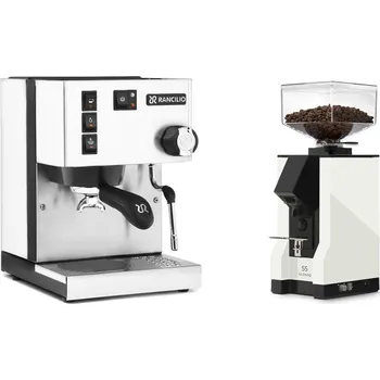 Kávovar Rancilio Silvia E, white + Eureka Mignon Silenzio 55, BL white