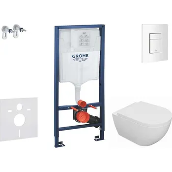 Grohe Rapid SL - Set předstěnové instalace, klozetu Oudee a sedátka softclose, tlačítko Skate Cosmopolitan, alpská bílá SANI11BA3100