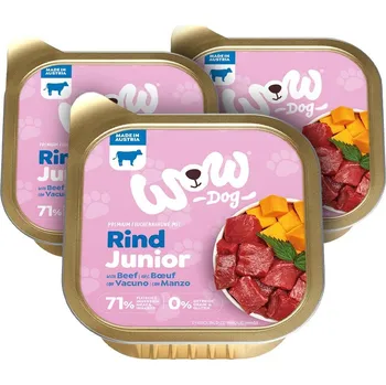 Krmivo pro psa WOW Dog paštika Hovězí s dýní Junior 3x 150g