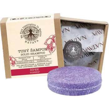 Šampon Tuhý šampón NATAVA Šípek – šampuk pro krepaté a zesvětlované vlasy 85g
