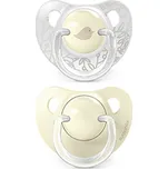 SUAVINEX | Dudlík anatomický silikon 0/6m 2 ks BIRDIES - žlutý