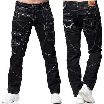 KOSMO LUPO kalhoty pánské KM001-1 L:32 džíny jeans černá 36