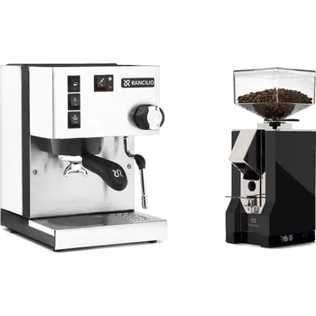 Kávovar Rancilio Silvia BC, white + Eureka Mignon Silenzio 55, CR black