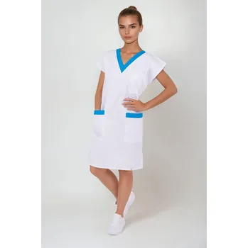 Zdravotnický oděv 2P SERVIS Šaty dámské Prima basic Bílá/Modrá L