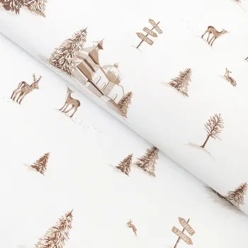 Goldea Vánoční flanelová látka - Beskydy 240 cm bílá