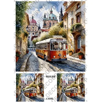Výtvarný papír Rýžový a soft papír na decoupage - Praha - KB4353 Materiál: Rýžový papír, Rozměr: A4
