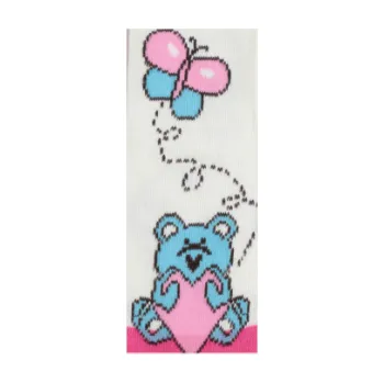 Dětské punčocháče bavlněné NOVIA Velikost: 80-86, Barva: modrá, Vzor: MEDVÍDEK Velikost: 116-122, Barava: bílá, Vzor: MEDVÍDEK SRDCE