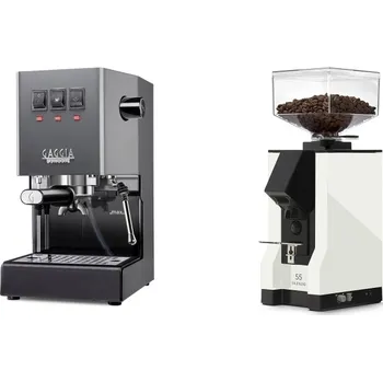 Kávovar Gaggia Classic E24, grey + Eureka Mignon Silenzio 55, BL white