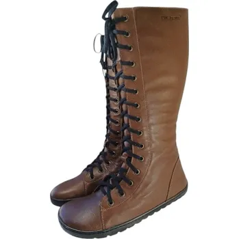 Dámská fitness obuv Dámské vysoké zimní barefoot kozačky HOY tmavě hnědá, s podšívkou z přírodní vlny 42