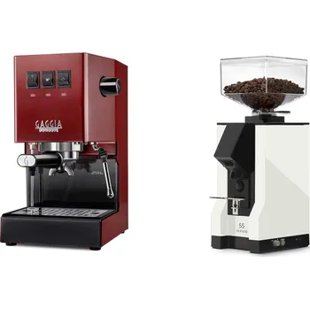 Kávovar Gaggia Classic E24, red + Eureka Mignon Silenzio 55, BL white