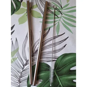 Brčko nerezové široké 6mm - sada 2 ks + kartáček zdarma