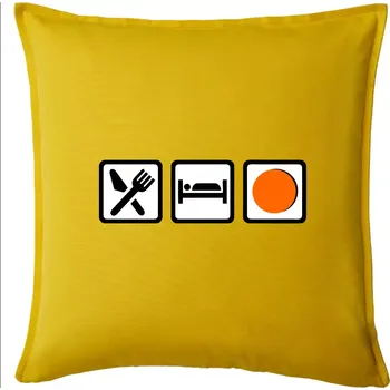Polštář Eat sleep repat hokejbal v řadě - Polštář 50x50 - 50x50 - Pouze potah ( Žlutá )