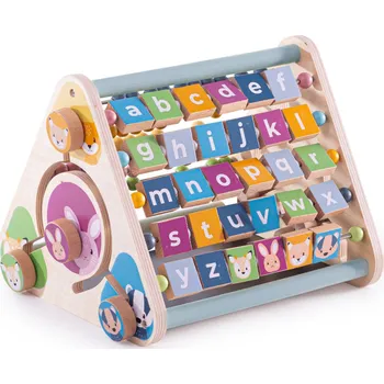 Dřevěná hračka Bigjigs Toys Aktivní trojúhelník se zvířátky - poškozený obal