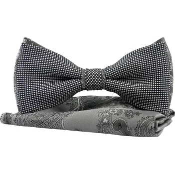 Motýlek Černo šedý pánský motýlek s jemným vzorem