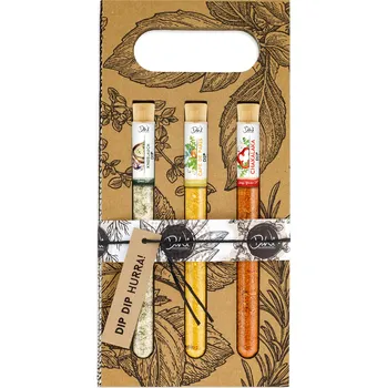 Koření DelikatessenWinkel Dárková sada 3 koření ve zkumavce - Dip Dip Hurá!