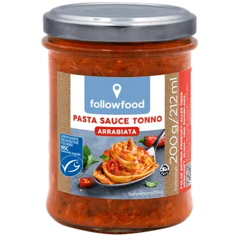 Omáčka Followfood Omáčka na těstoviny tuňáková Arrabiata 200g msc