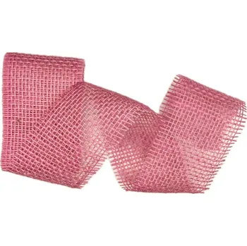 Stuha Stuha jutová JUTA ROSE DUST růžová 70mm x 2m (25,-Kč/m) (Stuha jutová, růžová, přírodní stuha, příjemně měkká, dobře tvarovatelná)
