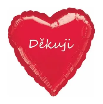 Balónek Fóliový balónek červené srdíčko Děkuji Balonky.cz b85386