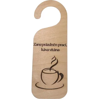 Káva vítána - závěs na kliku