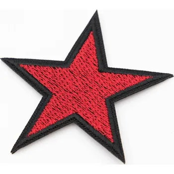 Nažehlovací záplata - Hvězdička - stříbrná, zlatá - rozměr 6 cm x 7,5 cm Hvězdička - červená