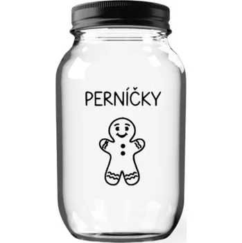 Sklenice Úklid pro klid Sklenice na perníčky Velikost: 2 l, Typ písma: Tiskací