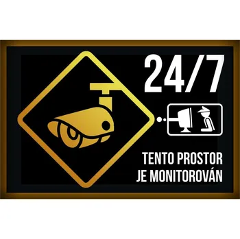 Plechová cedule Plechová cedulka "Prostor monitorován - zlaté provedení" Plechová cedulka -"Prostor monitorován - zlaté provedení", 300 x 200 mm, Kód: 26402