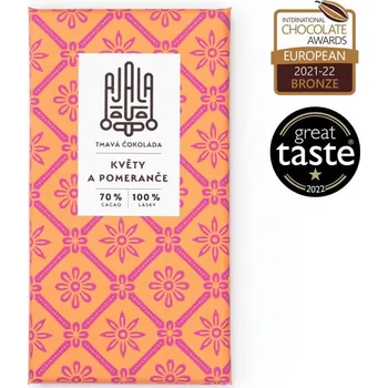 Čokoláda Ajala Květy pomeranče 70 % hořká čokoláda 45g