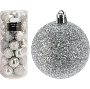 Vánoční ozdoba ozdoba vánoční KOULE pr.6cm STŘ mix (35ks)