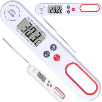 Potah na židli dobirkov.cz LCD pin kuchyňský teploměr, 300°C, skládací - bílý