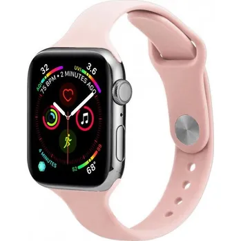 Řemínek na hodinky Tenký silikonový řemínek pro Apple Watch Ultra 49mm / 46mm / 45mm / 44mm / 42mm - světle růžový