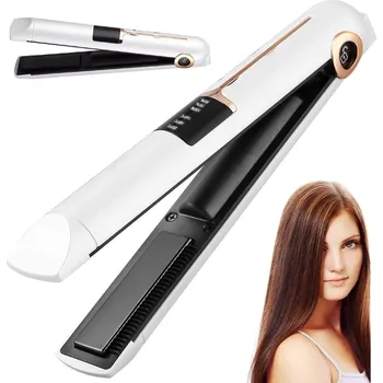 dobirkov.cz Keramická LCD žehlička na vlasy 2v1 s regulací teploty, bílá